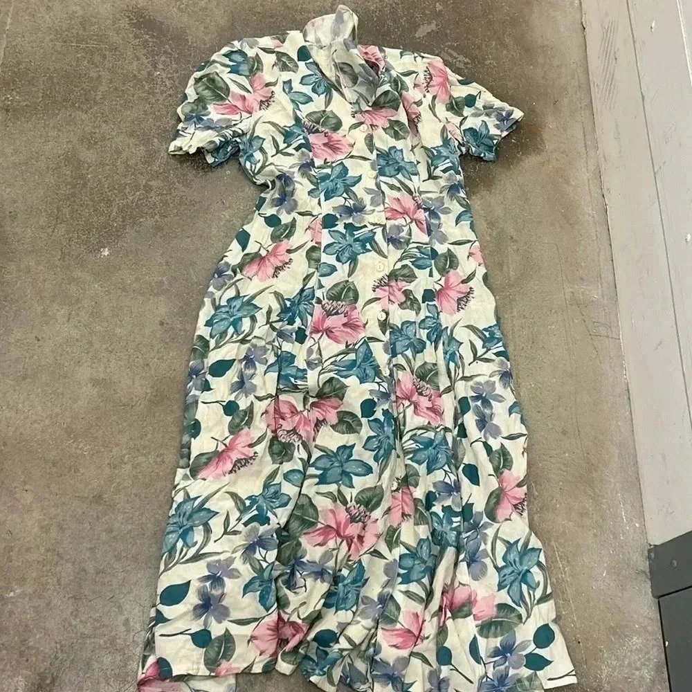Vintage Andrea Palmer floral cottagecore maxiβ dress